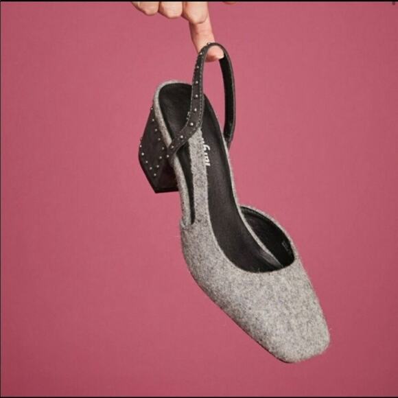 Anthropologie x Farylrobin Felted Wool Studded Slingbacks 6.5 - Picture 1 of 10